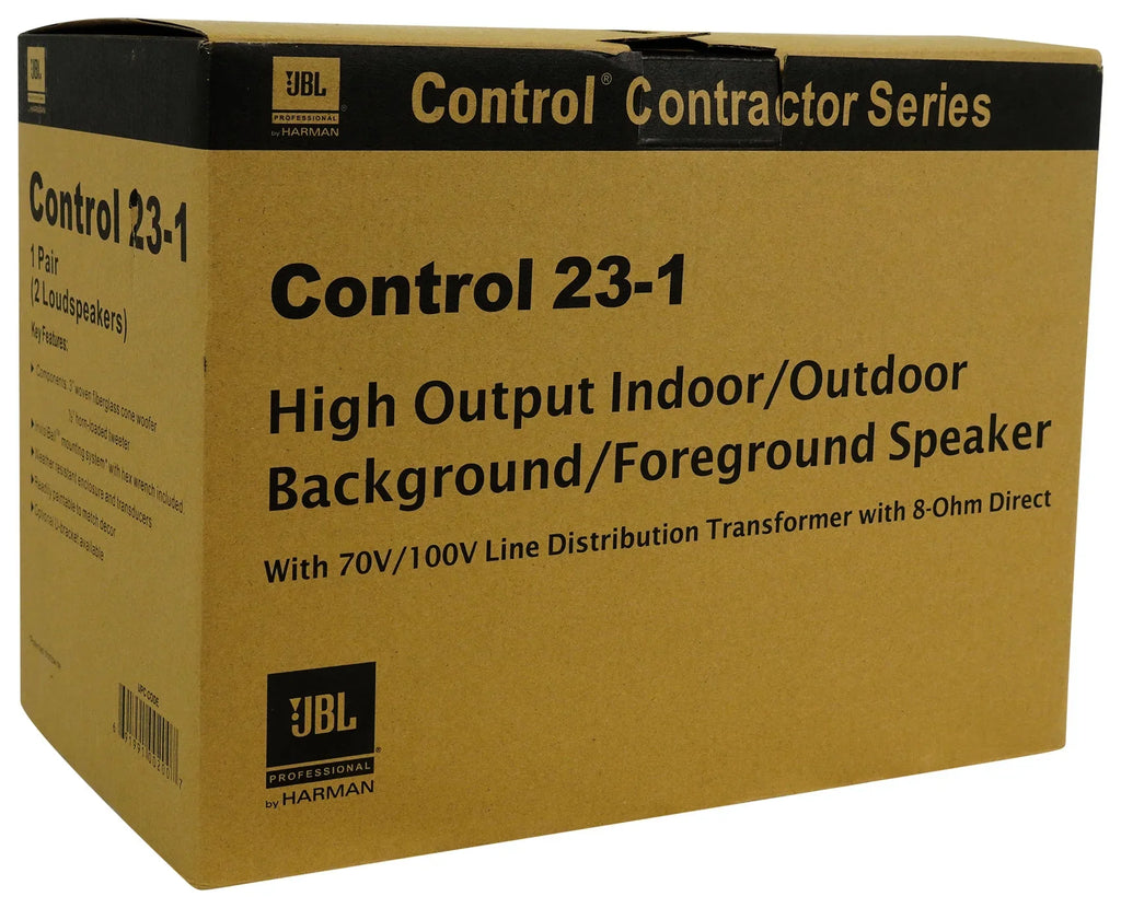 23-1 + (8) Indoor/exterior Commercial JBL Speakers Amp Black Wall 3" 70v Control