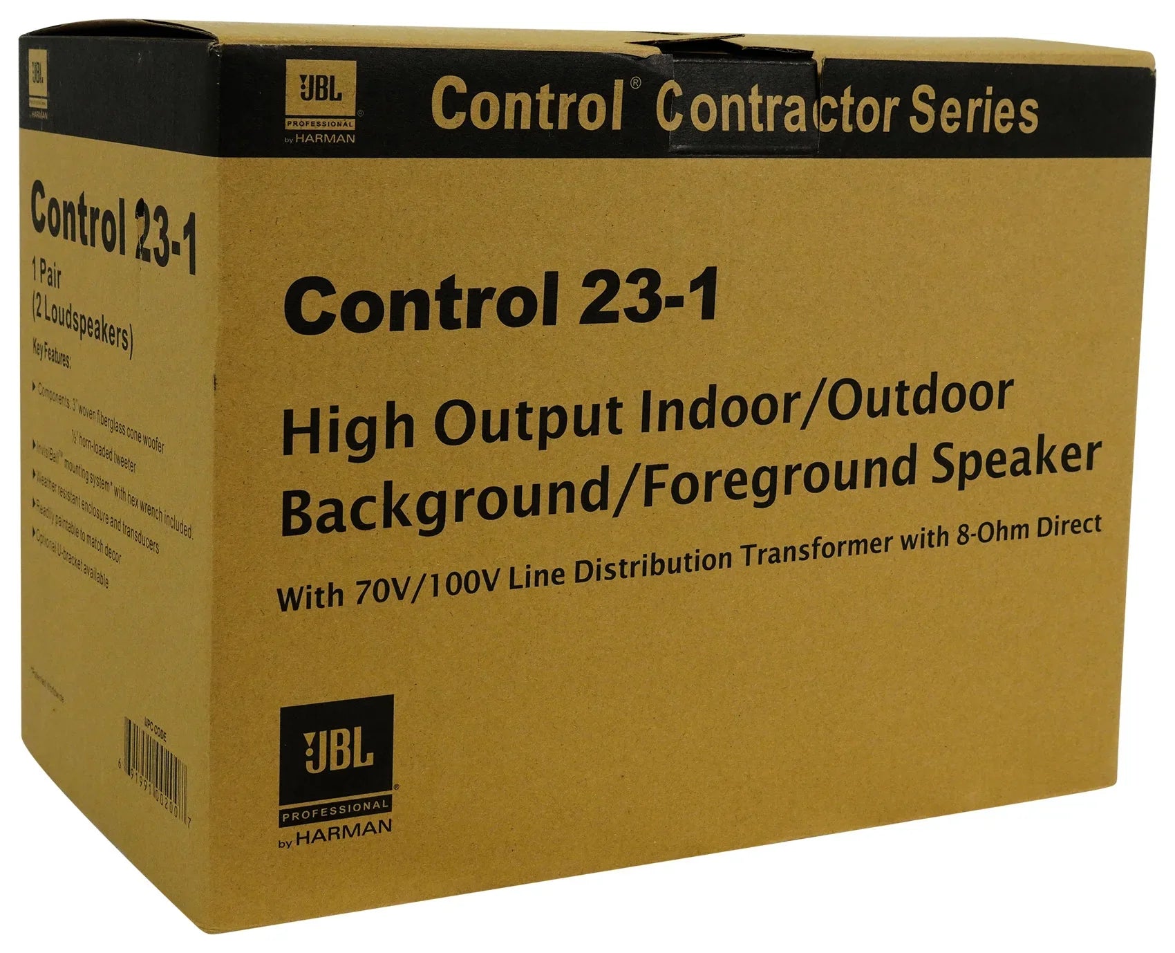 23-1 + (8) Indoor/exterior Commercial JBL Speakers Amp Black Wall 3" 70v Control
