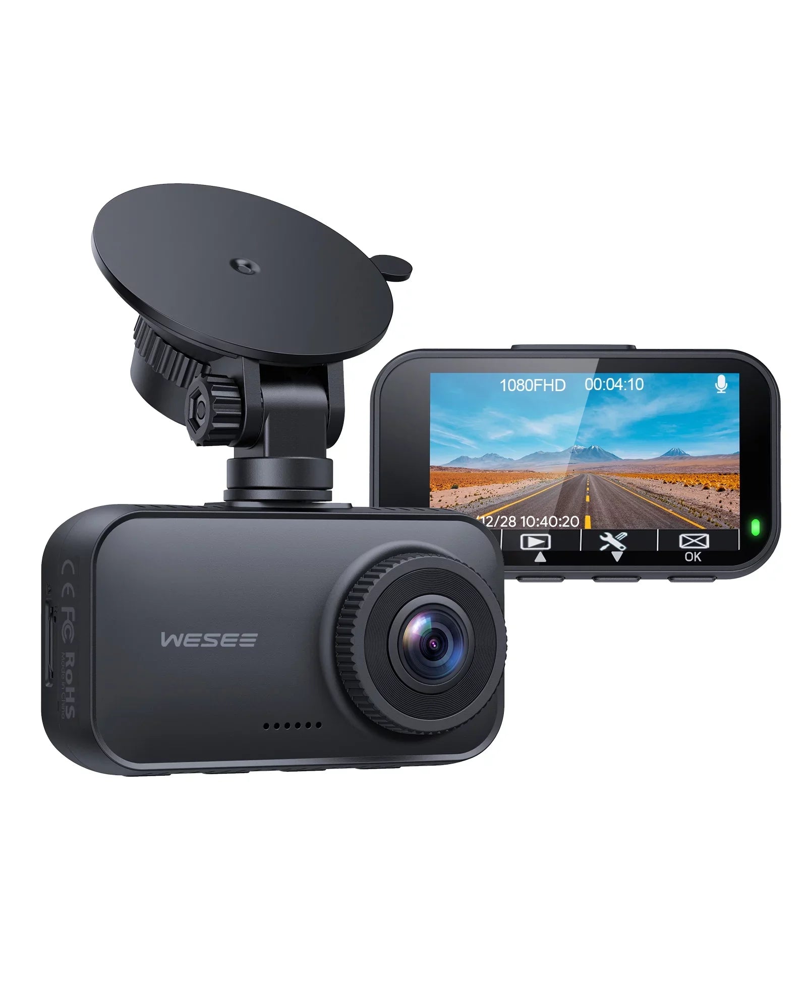 FHD WESEE 170° for Cam Dash Cars 128GB Camera Car 1080P Camera Dash Wide-Angle