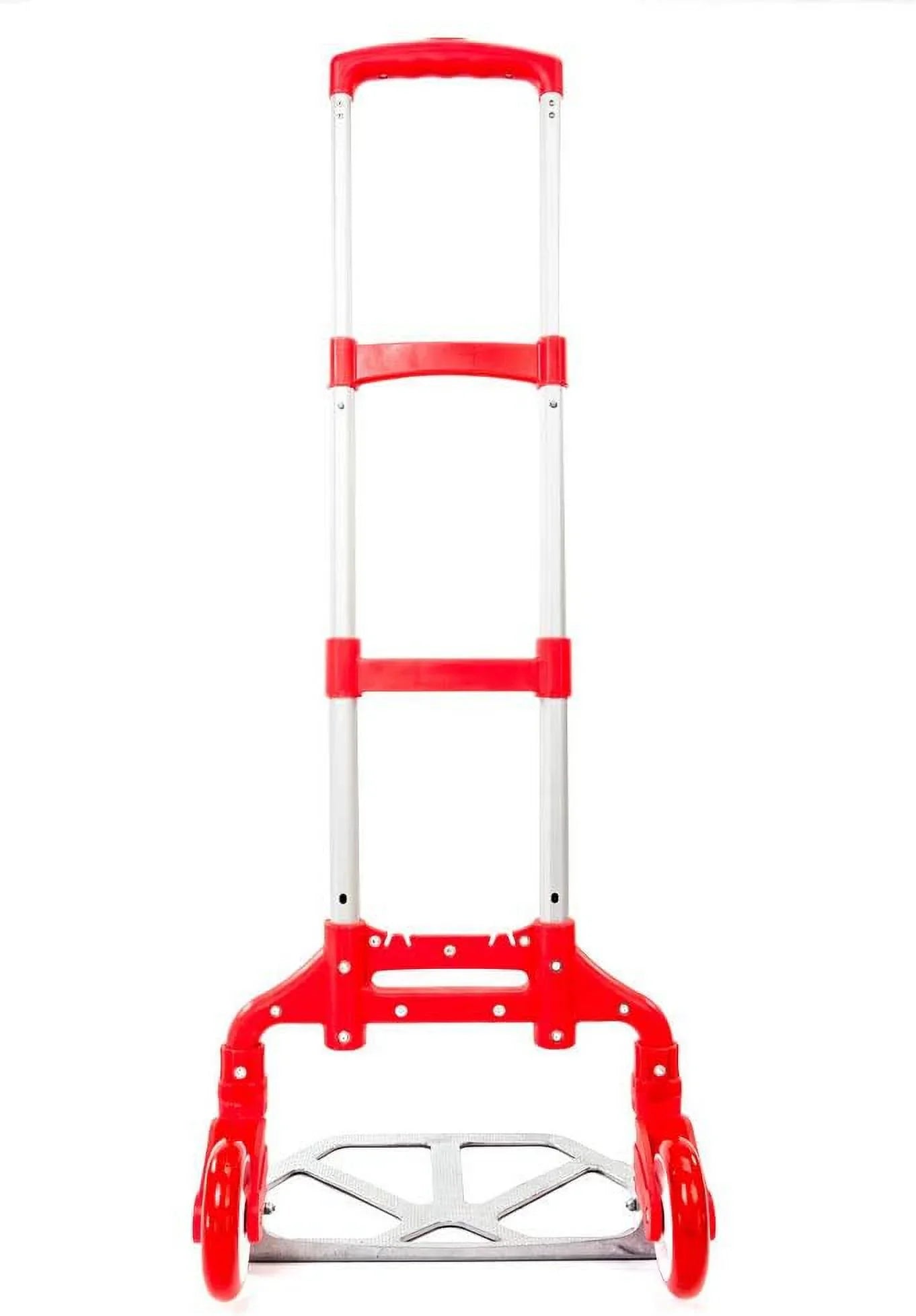 Luggage Hand Aluminium Collapsible Push Use Portable 165.35 Cart Auto, Dolly Truck,Hand for (Red) (75kg) Office,Travel lbs Home, and Trolley Folding