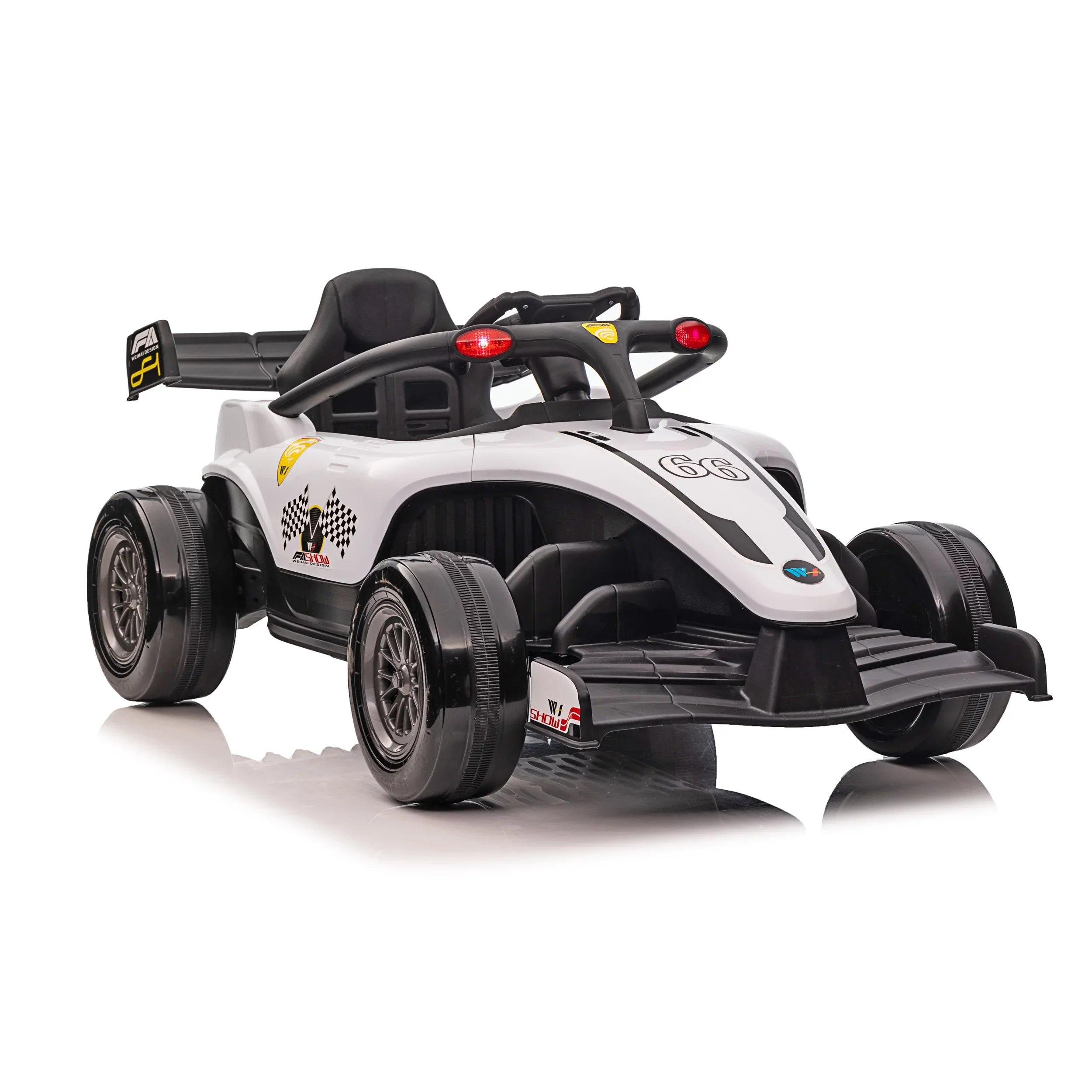 White W/Remote Blazin' 12V F1 Operated Years 3 on up Wheels and Battery Ride