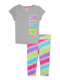 Leggings Active Sizes Tee 4-6x Set, 2-Piece Girls RBX Short Sleeve and