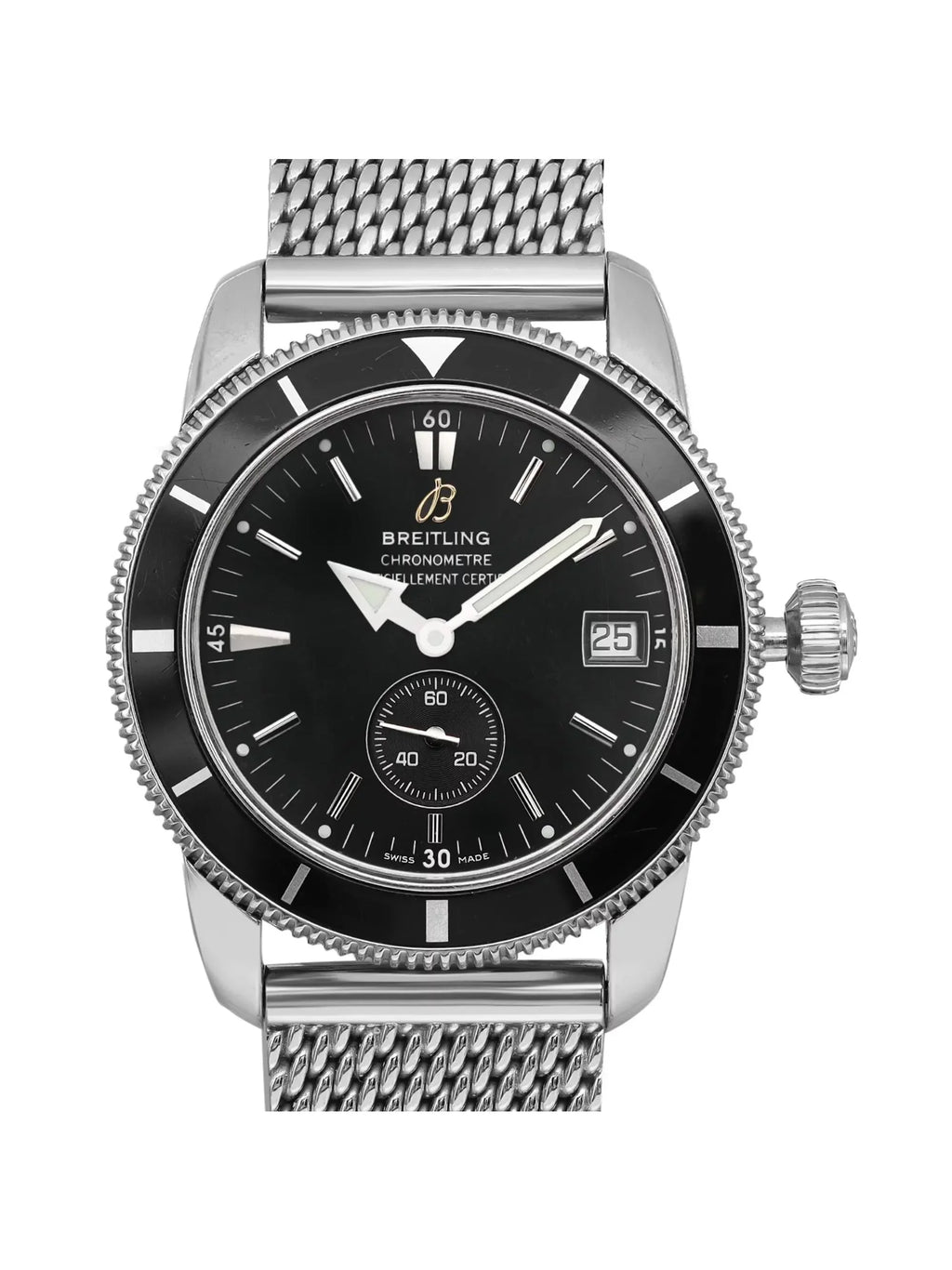 Dial Heritage SuperOcean 38mm Steel A3732024-B869SS Watch Mens Breitling Black