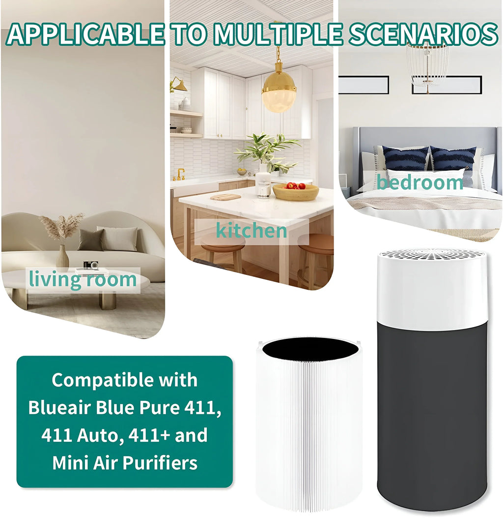 Filter Replacement 411, Purifier for 411 Blue Pure Pure Mini AMI & Blue PARTS 411+ Air