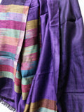Shawl Violet Stripes Pure Pashmina Soft Pashmina Border- Colour Silk