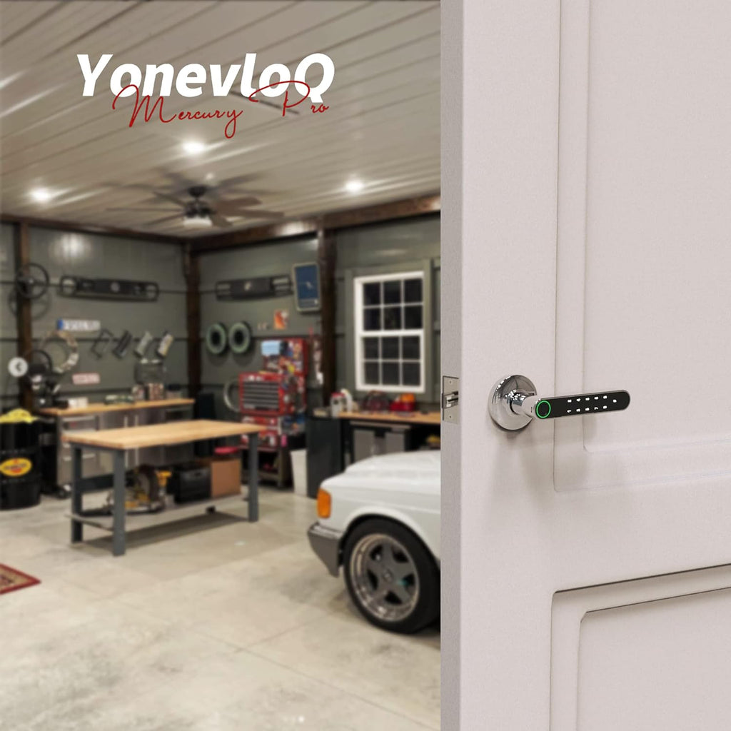 New Door Home Office, Upgrade] by Airbnb, [2024 Fingerprint with Suited and Tuya for Door Smart App Ideally Install Password, Keypads Backup Handle to Lock Keys, Easy GOURE,