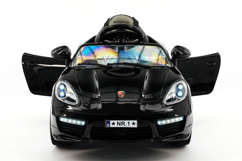Electric Ride-On 12V Metallic Kids Car Kiddie with R/C Black Remote Parental Roadster |