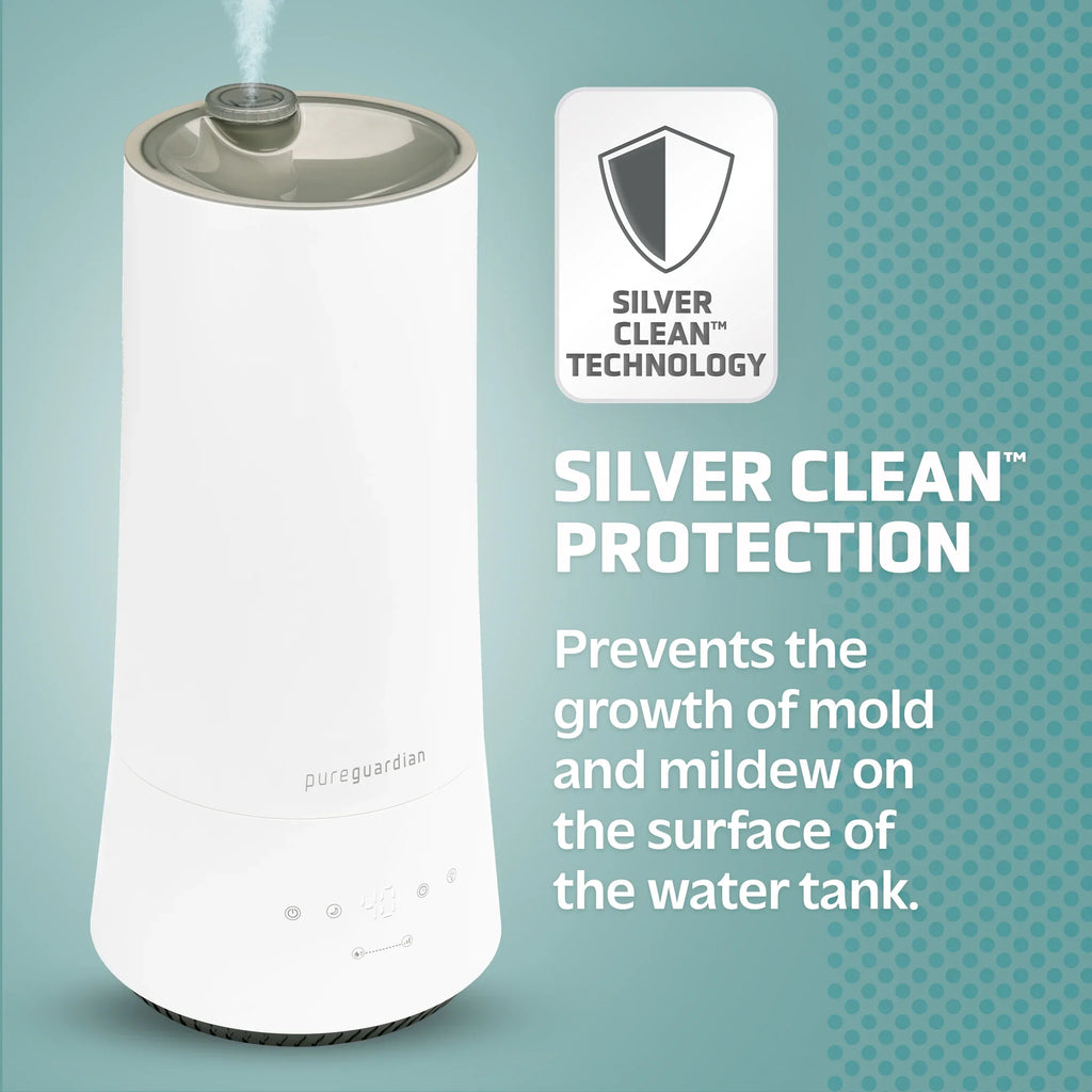 Sq. Cool ft. Mist H997W 1.6 with 420 Ultrasonic PureGuardian Humidifier Humidistat, 90-Hour Gallon