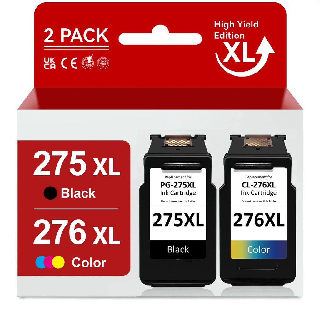 Combo Tri-Color) for XL 275 TR4722 276XL Compatible Capacity Canon Canon 1 TR4720 TS3500 Ink TS3522 Ink Printer 275XL (1 TR4700 Cartridge CL-276 TS3520 276 PG-275 PIXMA XL Black, High Pack with and