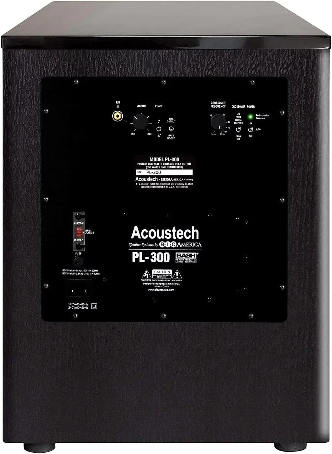 for Tri-Tuned with inch Subwoofer-1400W B Room PL-300 Series Boost C Acoustech Shaking 12 BASS Ports Down to I and 15Hz Elite Feature Powered Bass