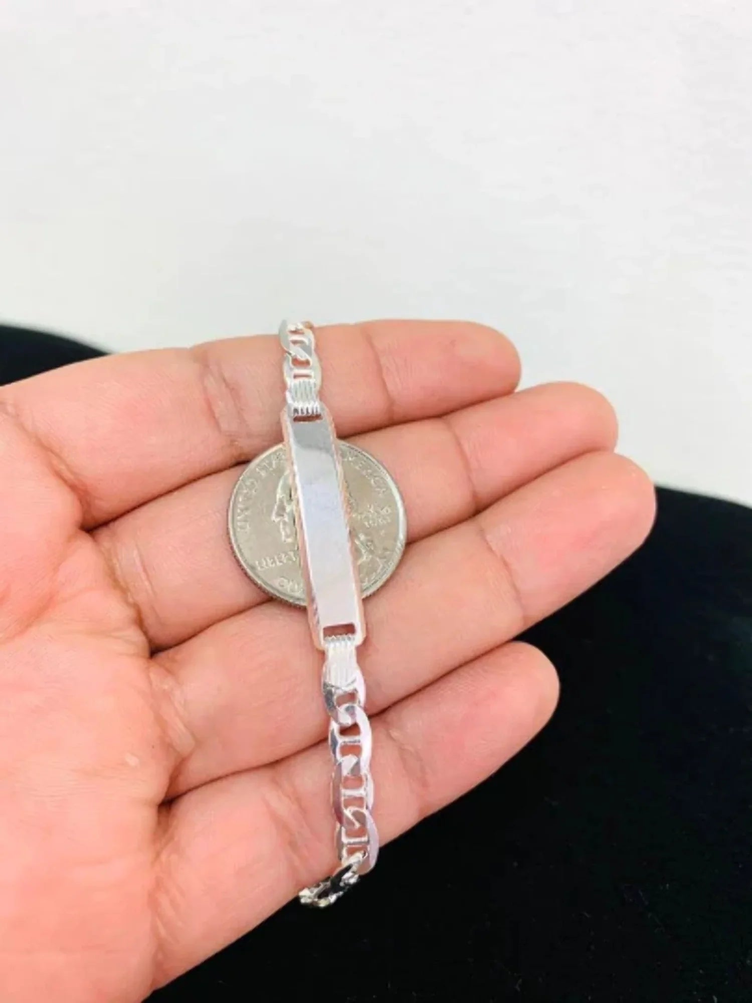 Link Bracelet / / 925 in Bracelet Pulsera Sterling Mariner Mens for para for Mariner Bracelet 9.7g Silver 8" ID Mens Silver Silver ID / 5.4mm hombre