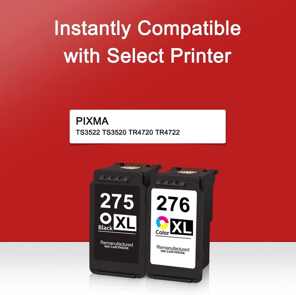 TS3520 Pack Combo Black,1 Canon TR4720 Cartridge TS3522 (1 PG-275 XL 276 Pack Used Value PIXMA for XL/CL-276 for and Color) Ink TR4722 Ink 275 Replacement