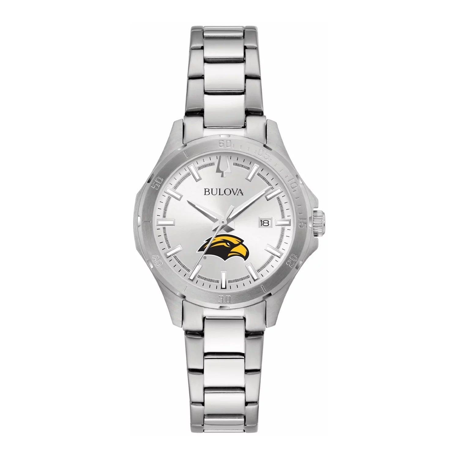 Eagles Stainless Watch Golden Bulova Silver Steel Women's Classic Southern Miss Sport