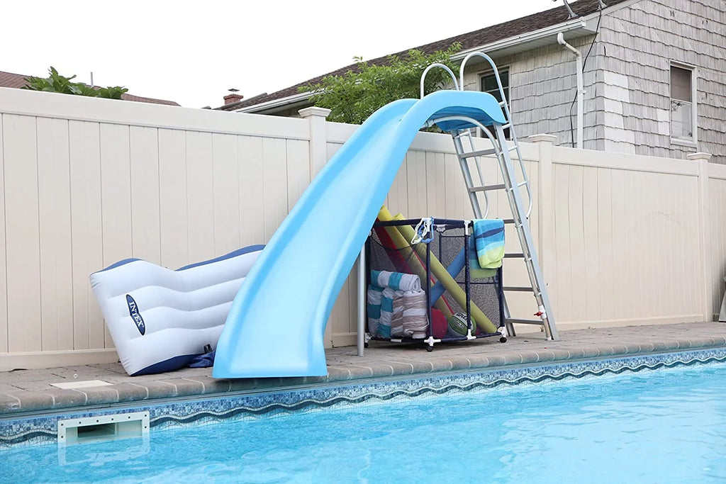 25" Toys, x Pool Storage 563009 Noodles Equipment Holder, Rolling 28" H), Large, White Mesh Organizer and Balls Blue / Height, Bin, (43" x Kids W Floats L design