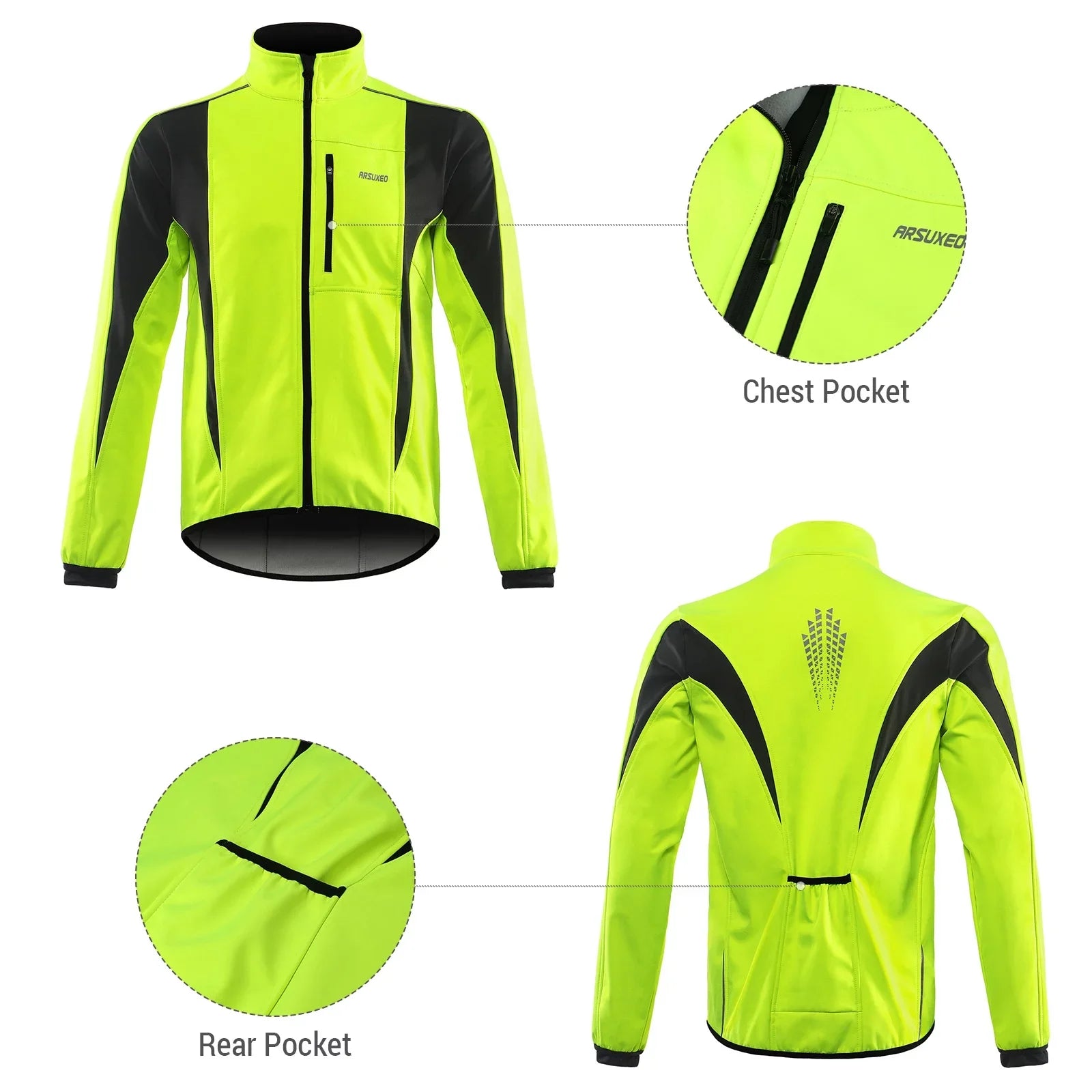 Bike Winter Protection Warm Jacket Ultimate for Arsuxeo Waterproof Cycling Windproof - Outerwear