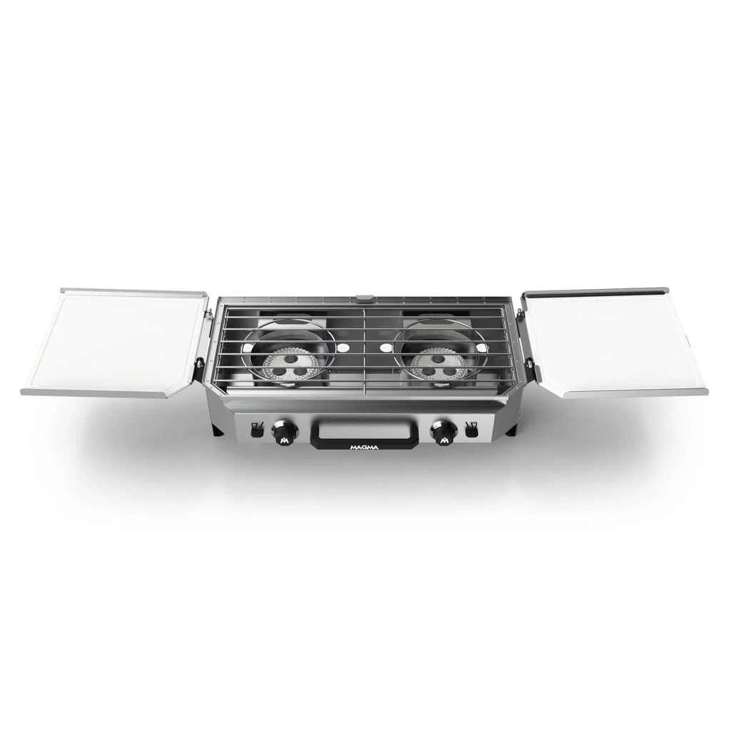 Camping Double Top Crossover Stove With Griddle Grill Burner & Top Magma