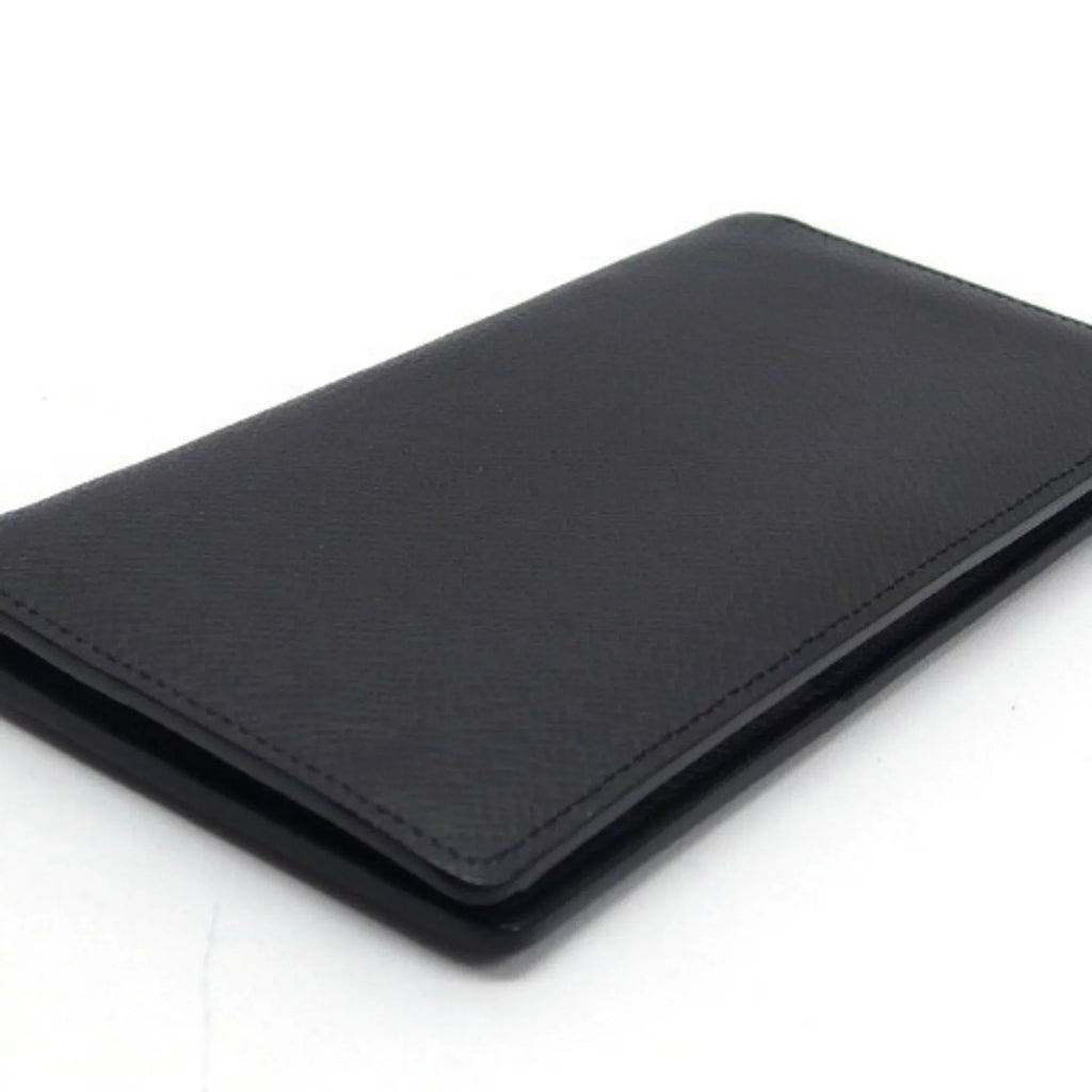 (Good) Long Wallet Black Pre-Owned Bifold Taiga Billfold