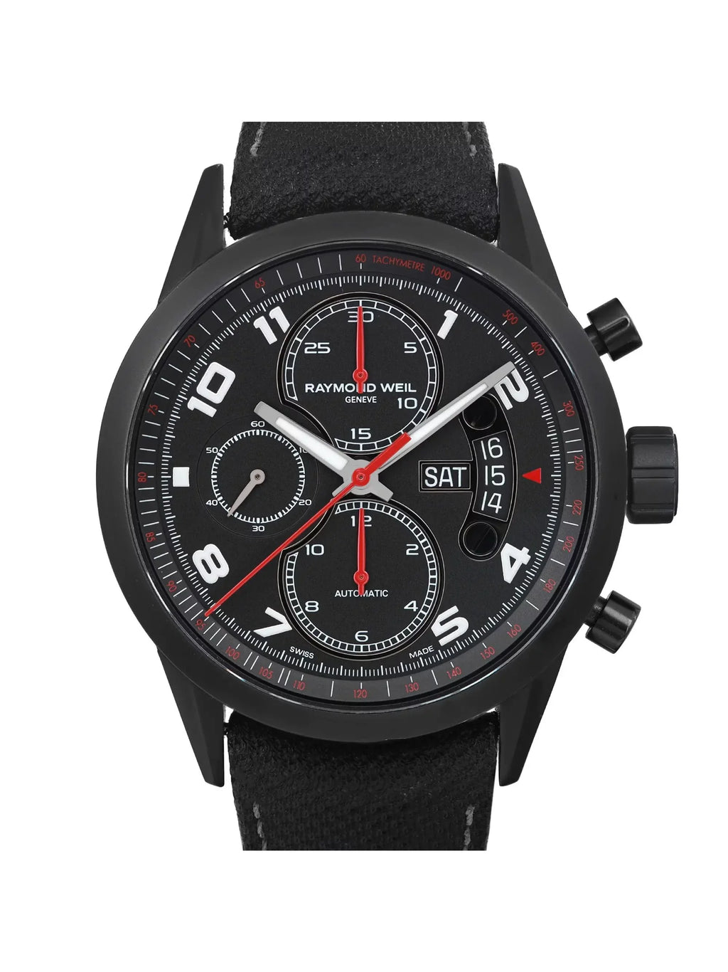 Black Raymond Steel Men's Watch 7730-BK-05207 Freelancer Weil Automatic Dial