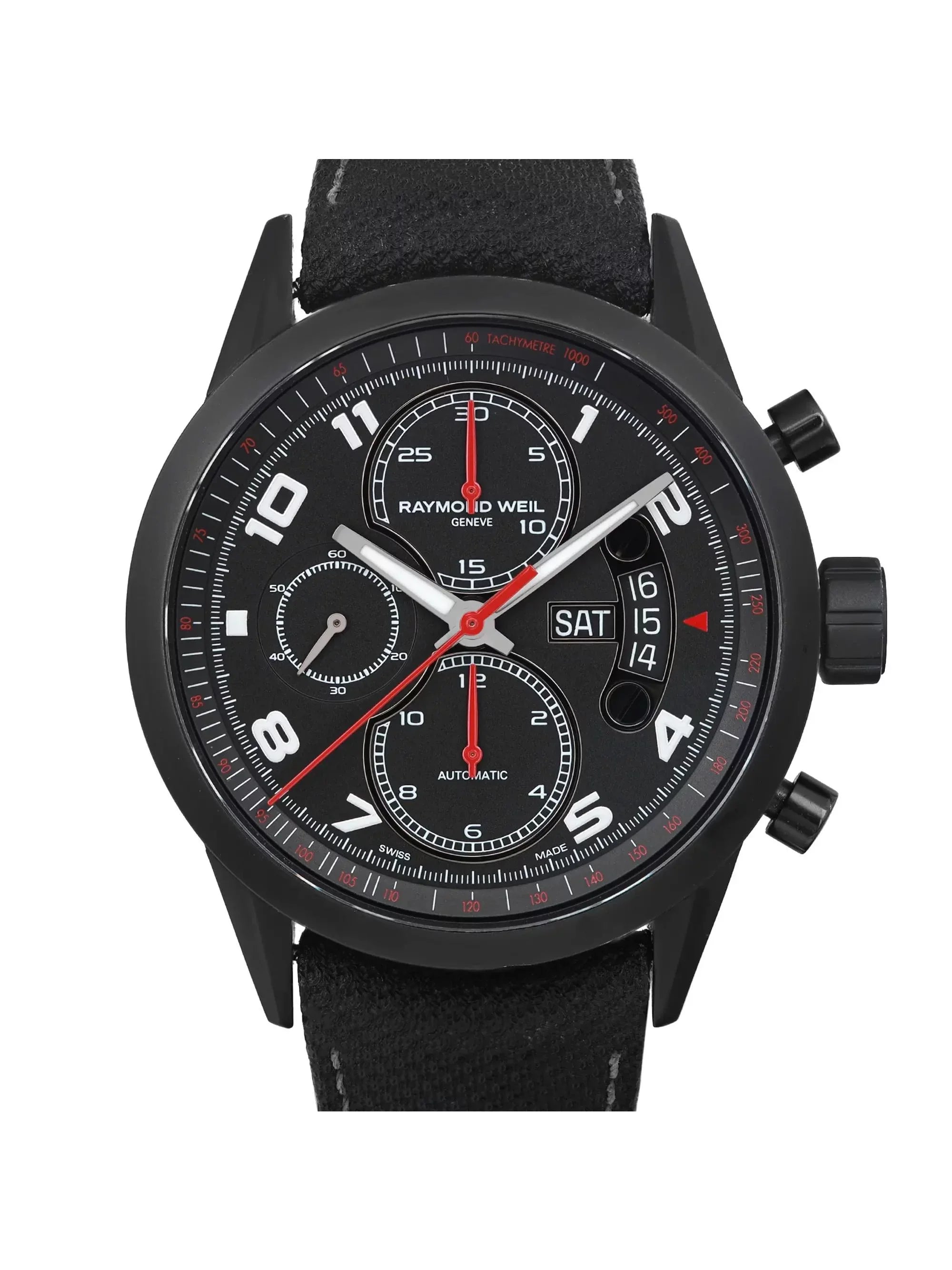 Black Raymond Steel Men's Watch 7730-BK-05207 Freelancer Weil Automatic Dial