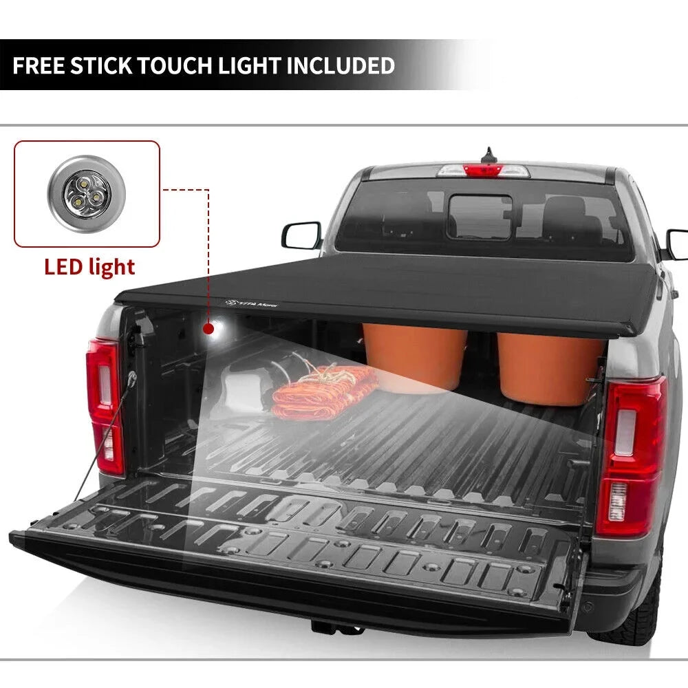 1500 2019-2023 Compatible with Ram Bed 5.7 ft Tri-Fold Soft Cover Tonneau Truck Ledkingdomus Dodge Bed