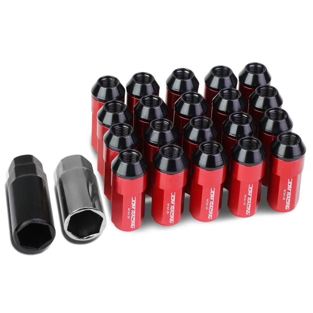 Wheel X 1.25 Aluminum M12 Extension Deep Alloy +2 Lug Drive Motoring DNA (Red) x 20-Piece LN-ZTL-9027-125-RD Nuts
