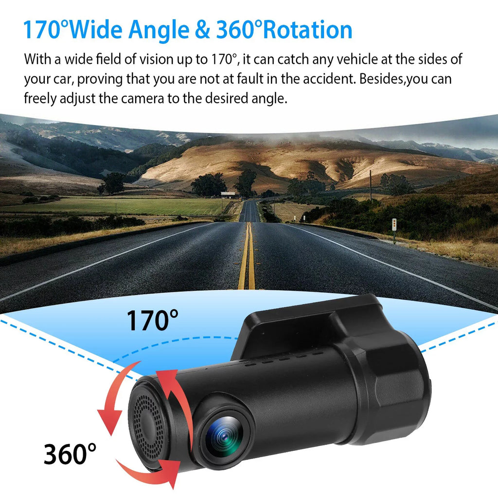 Cam with 11.2ft Camera 1080P Wifi DVR WiFi Lighter Dash Recorder HD G-sensor 170° iMounTEK Cigarette Recording Cable App Car Looping