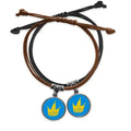 Leather Headgear Rope Marchese Scrawl Double Doodle Wristband Couple Graffiti Bracelet Set
