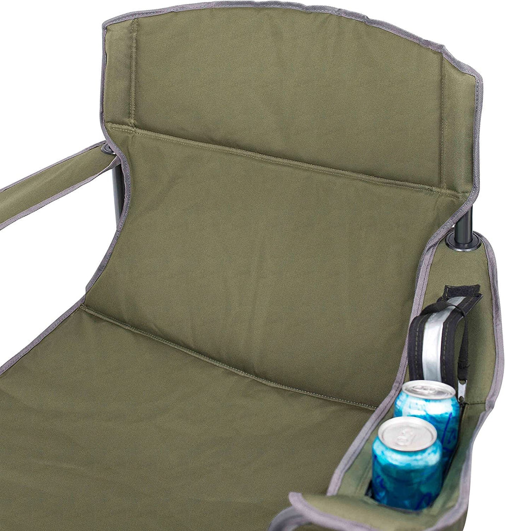 '- Beach Holder Camping Cooler Internet's - Folding Extra Case Bag Cup Best Padded - Duty Insulated exterior - - Heavy - - Sports XL Wide Quad Green Chair Carrying - - -