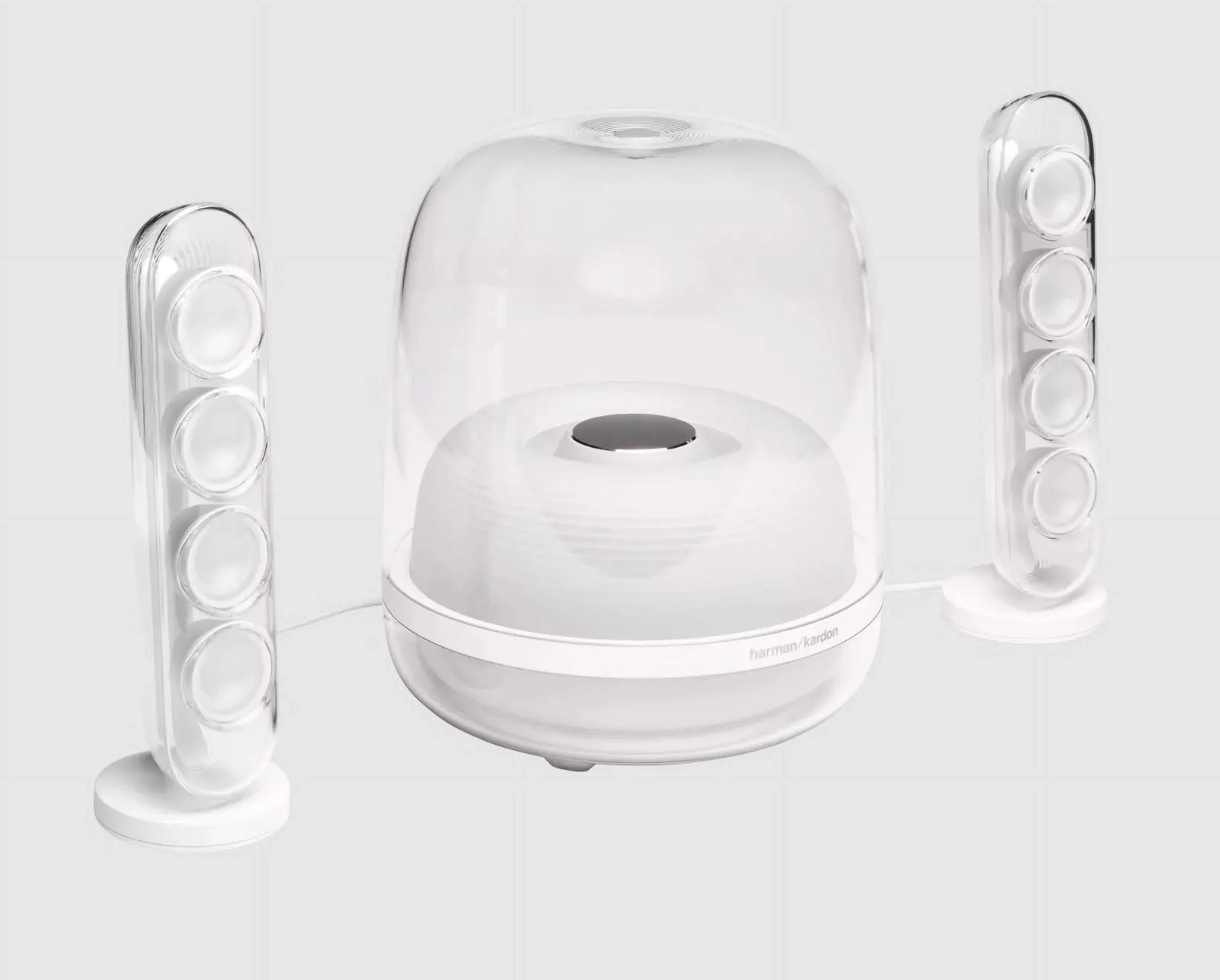 Kardon 4 HKSOUNDSTICK4WAM-Z SoundSticks Certified White Bluetooth - System, Restored 2.1 Speaker Wireless Refurbished Harman