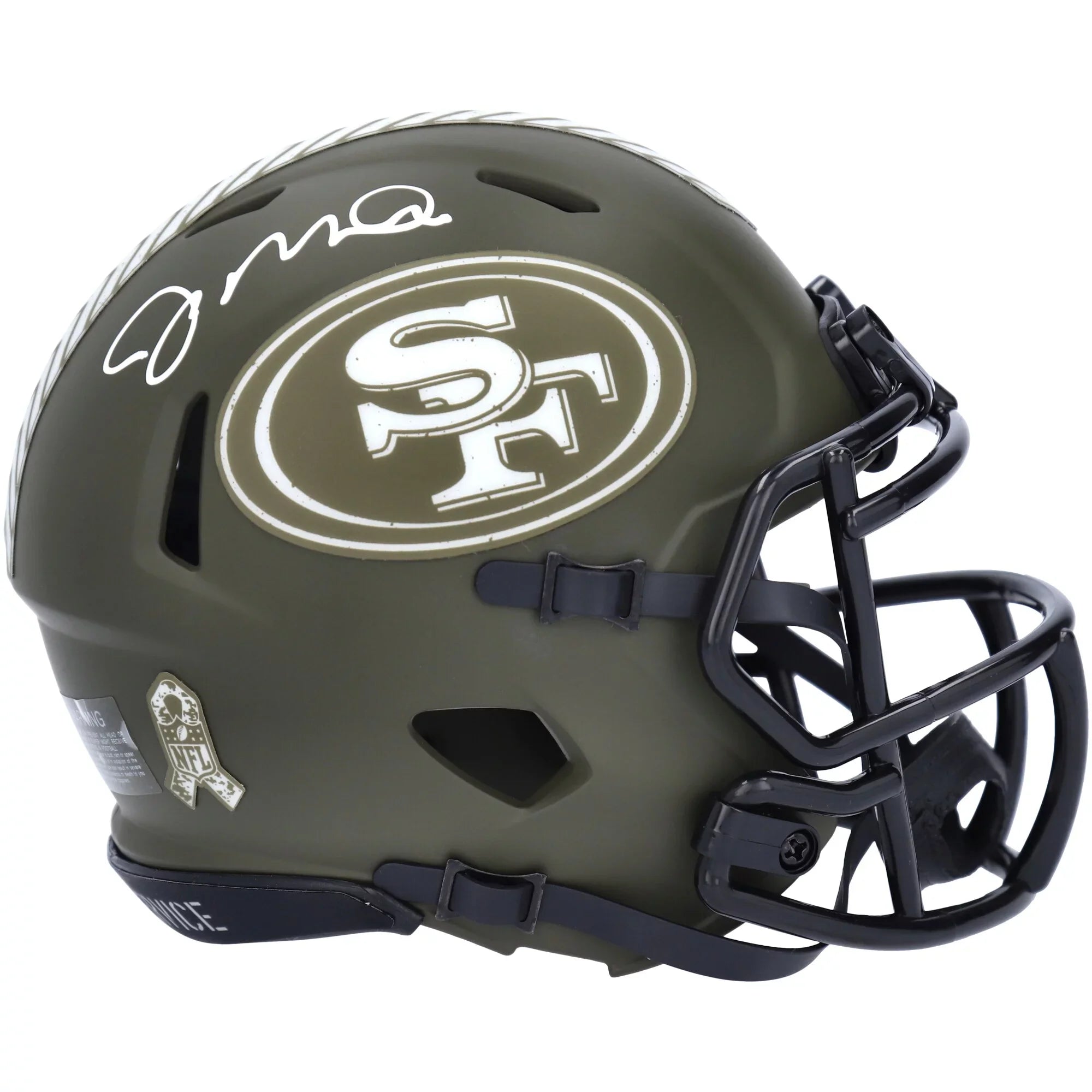 San 2022 Helmet Autographed Joe Francisco Riddell Speed 49ers Service To Montana Mini Salute