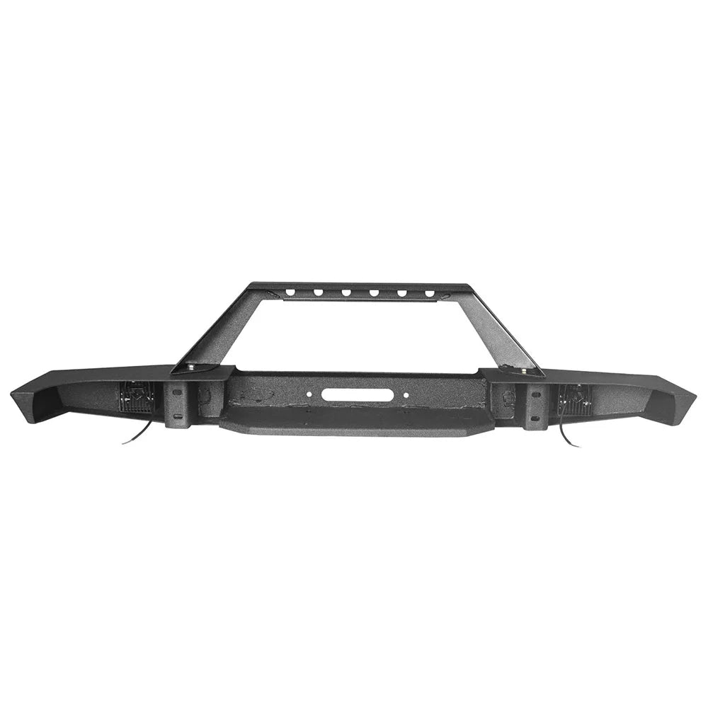 W/ XJ Winch Road 1984-2001 Plate & Front Steel Spotlights Bumper LED Fit Hooke Jeep Cherokee
