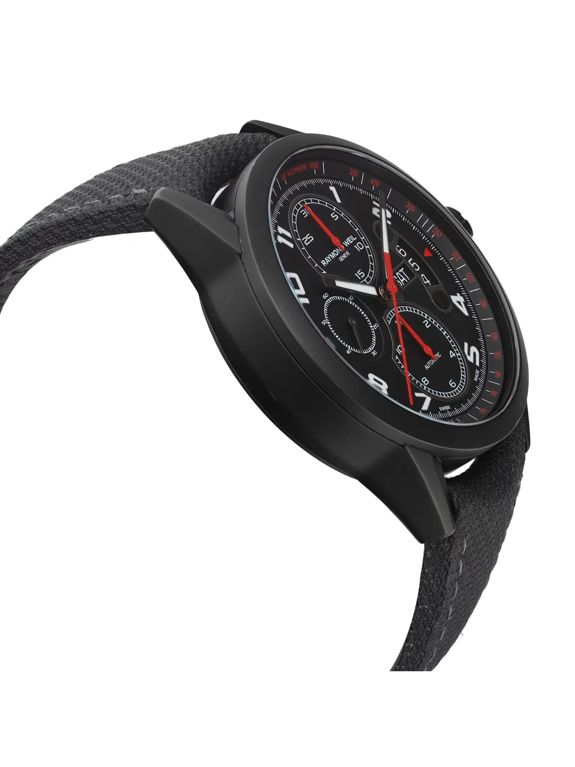 Black Raymond Steel Men's Watch 7730-BK-05207 Freelancer Weil Automatic Dial