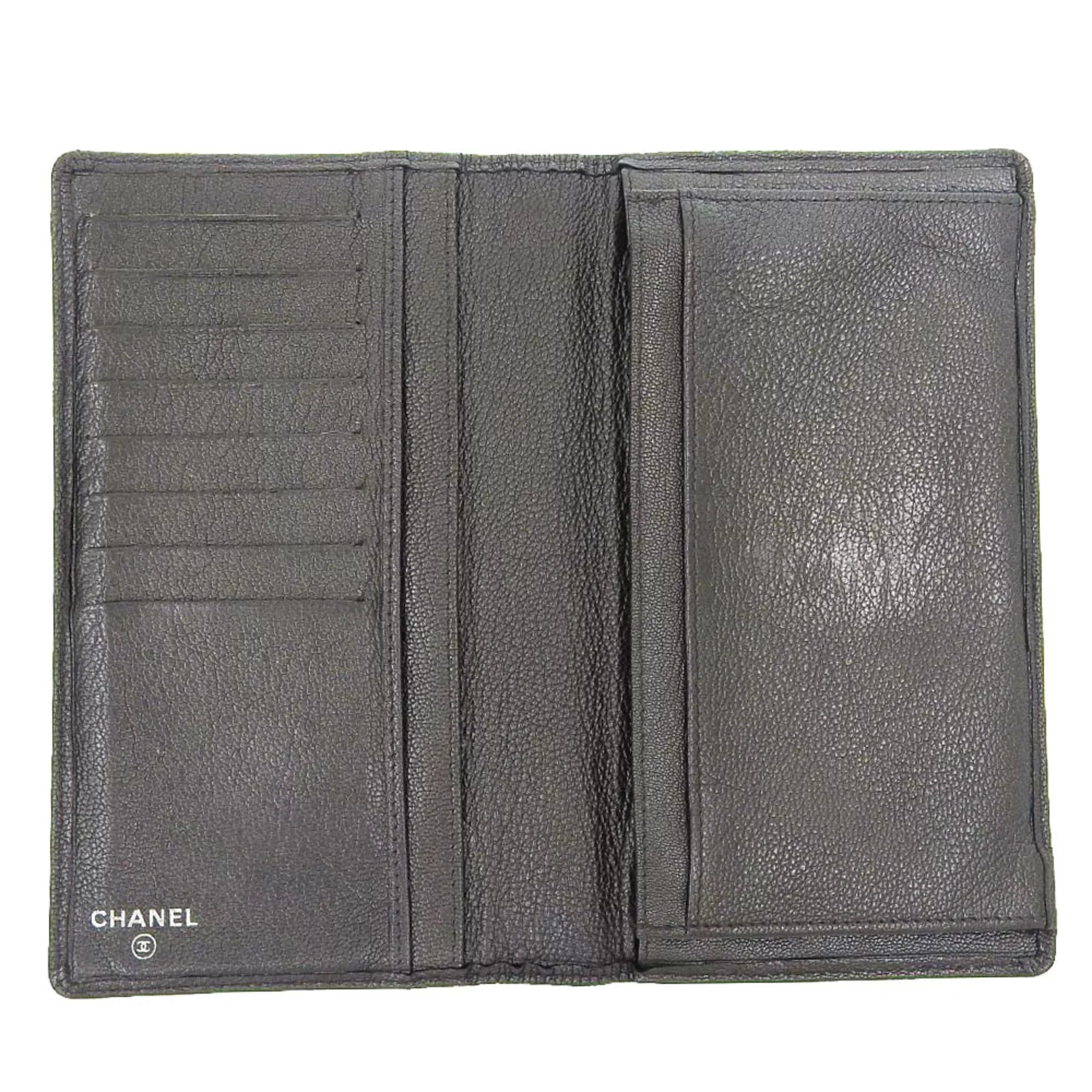 mark Pre-Owned with No. metallic here (Fair) wallet 11 long gray bi-fold lambskin seal