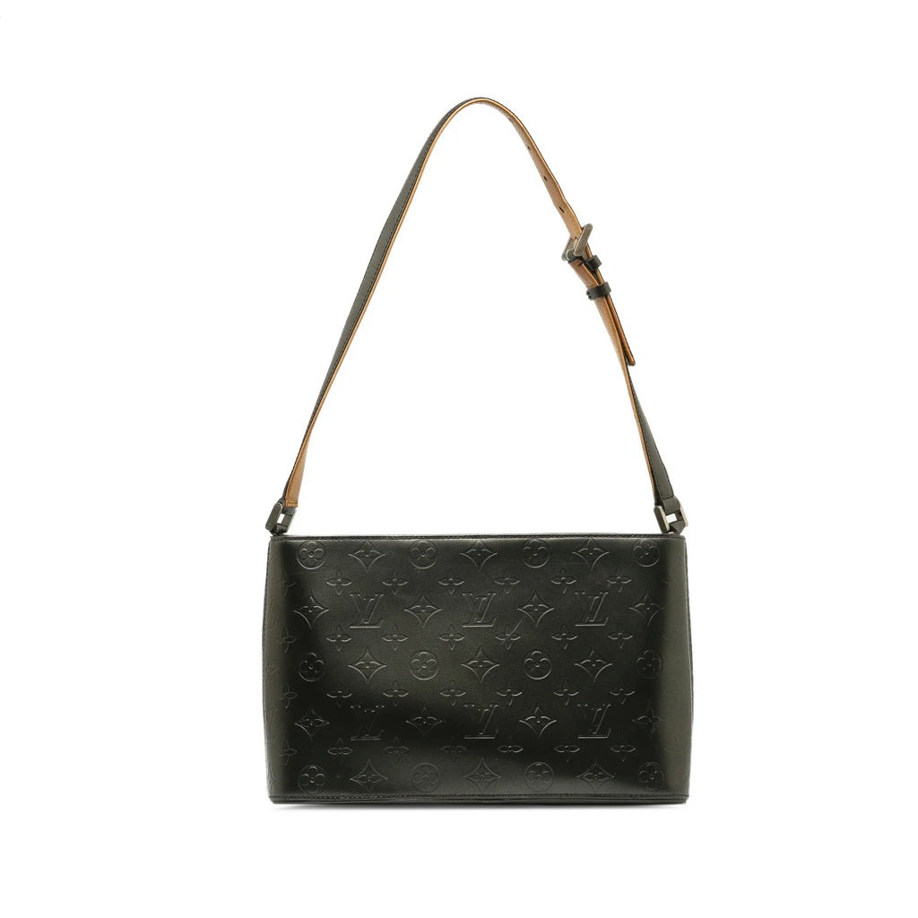 Alston Leather Unisex Authenticated Gray Pre-Owned Bag Mat Monogram Shoulder (Good) Calf