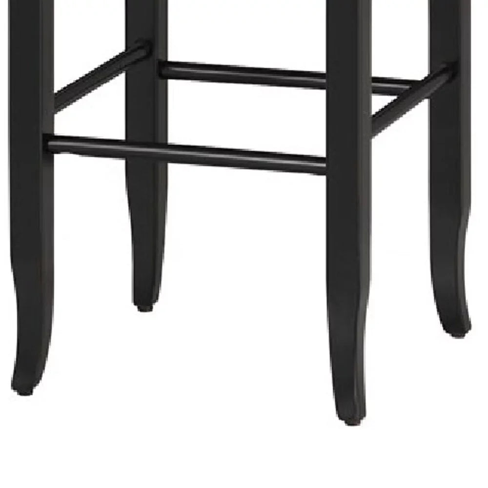 Woven Black- with and Frame Beige Rush Legs, Barstool Sherpi Wooden Saber Saltoro