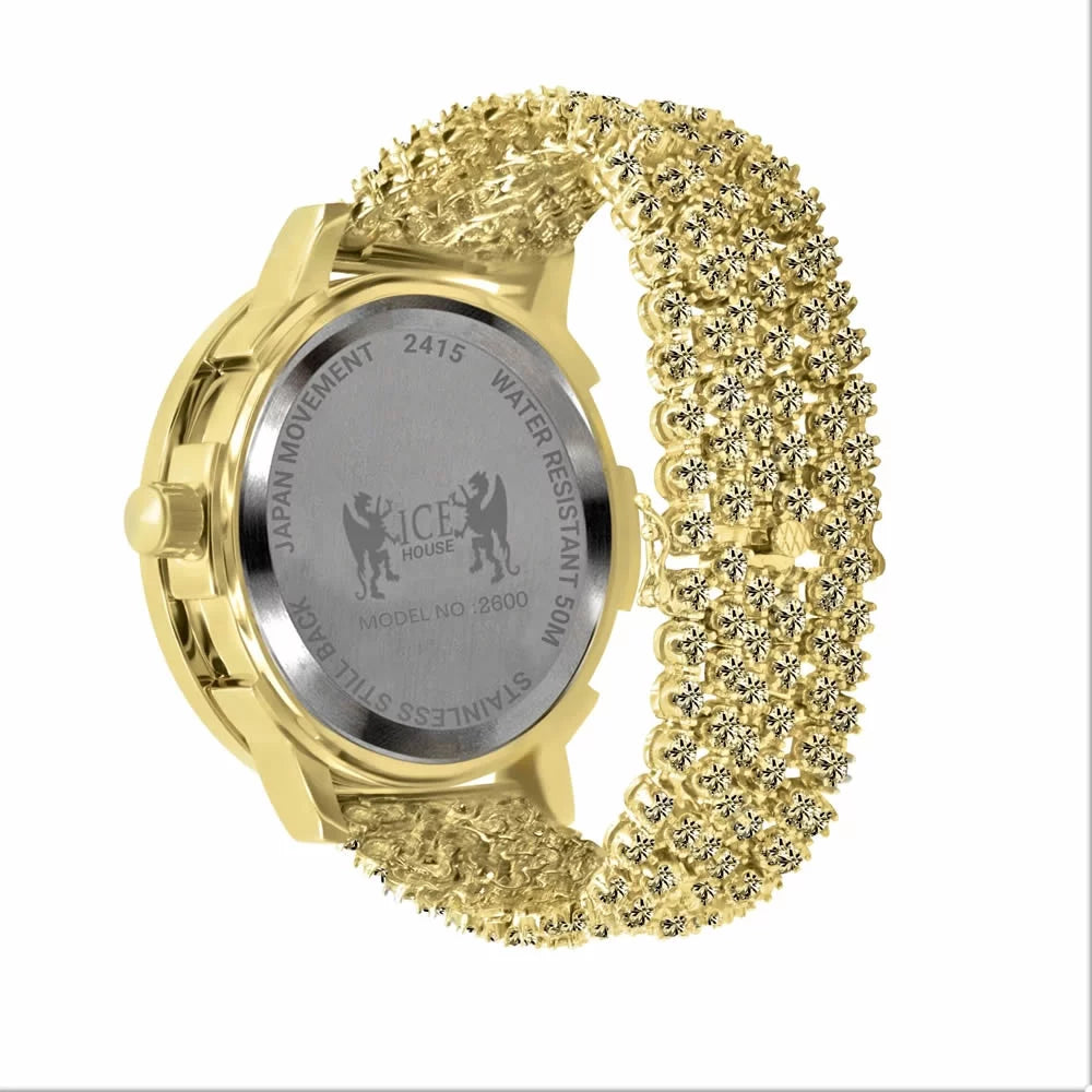 Steel Bezel Out Numerals Tone Roman Diamond Custom Watch Rodeo 1 Iced Jo Stainless Lab Row Mens Khronos Band W/Date Canary