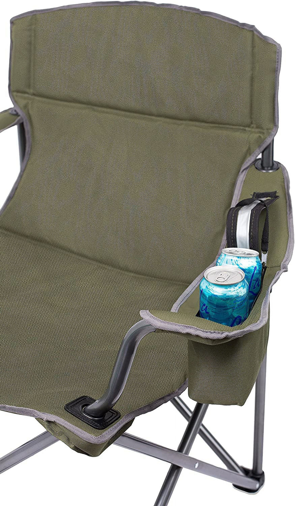 '- Beach Holder Camping Cooler Internet's - Folding Extra Case Bag Cup Best Padded - Duty Insulated exterior - - Heavy - - Sports XL Wide Quad Green Chair Carrying - - -