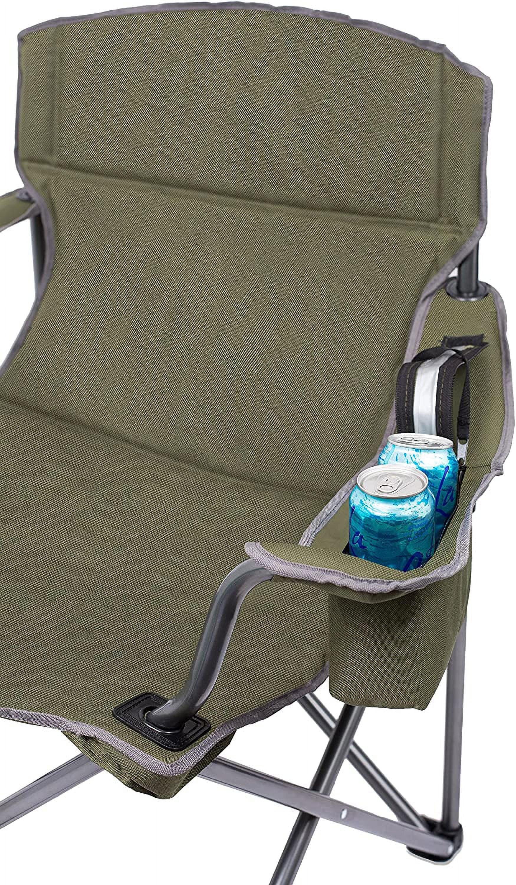 '- Beach Holder Camping Cooler Internet's - Folding Extra Case Bag Cup Best Padded - Duty Insulated exterior - - Heavy - - Sports XL Wide Quad Green Chair Carrying - - -