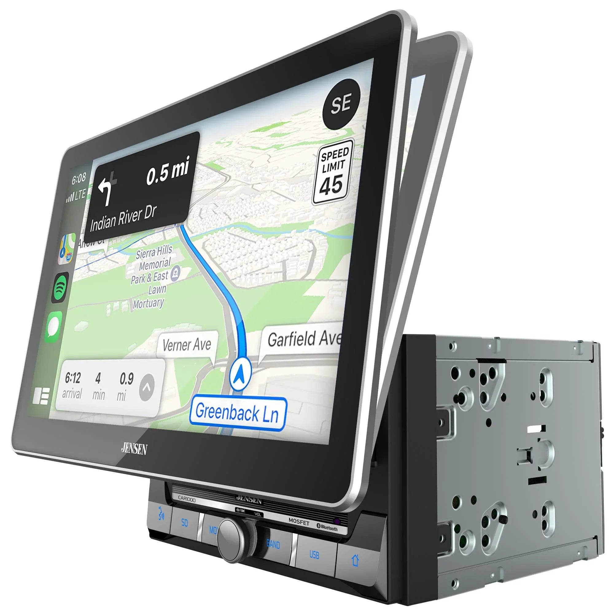 Jensen Carplay Android 2 Auto Mechlesss Din 10 in. LCD & CAR1000