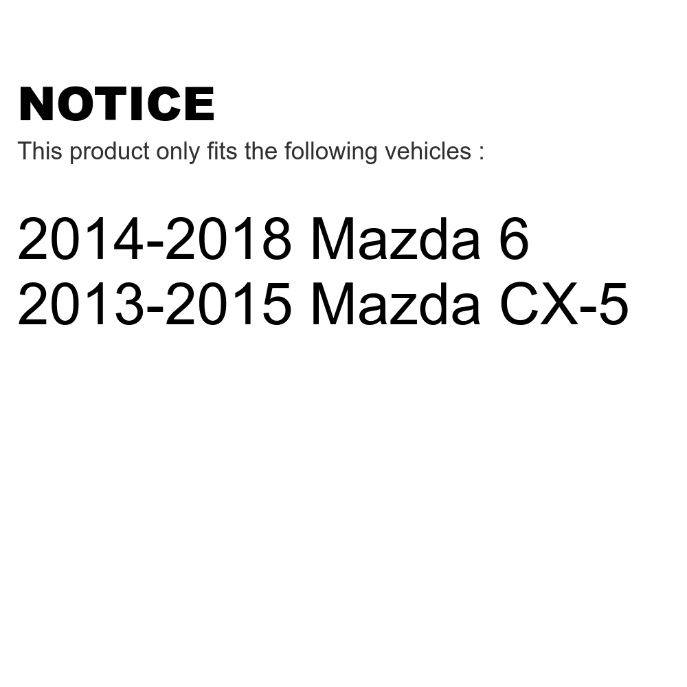 KG-100346 For Mazda Pair Disc CX-5 Rotors Front 6 Coated Brake