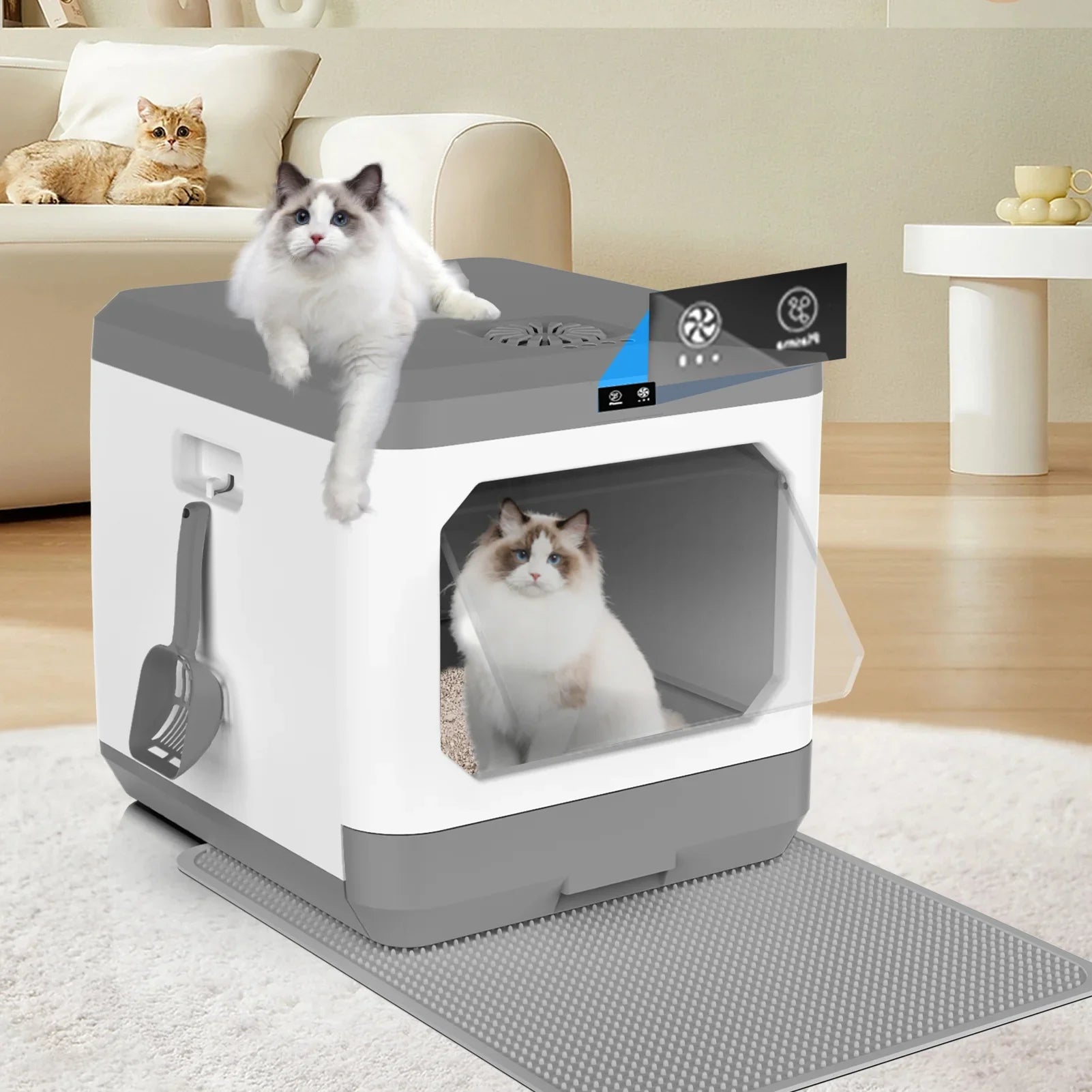 Litter Scoop, Litter Cat Box, Cat Removal, Pottywith Box Litter Large Drawer Cleaning Arcwares Cat Odor Litter Pan Cat Enclosure Scoop. And Furniture, Easy Enclosed Type