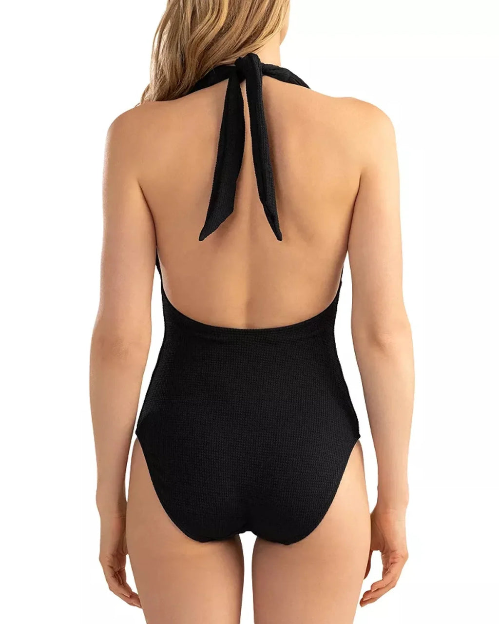 Piece Halter Shoshanna One Swimsuit Plisse