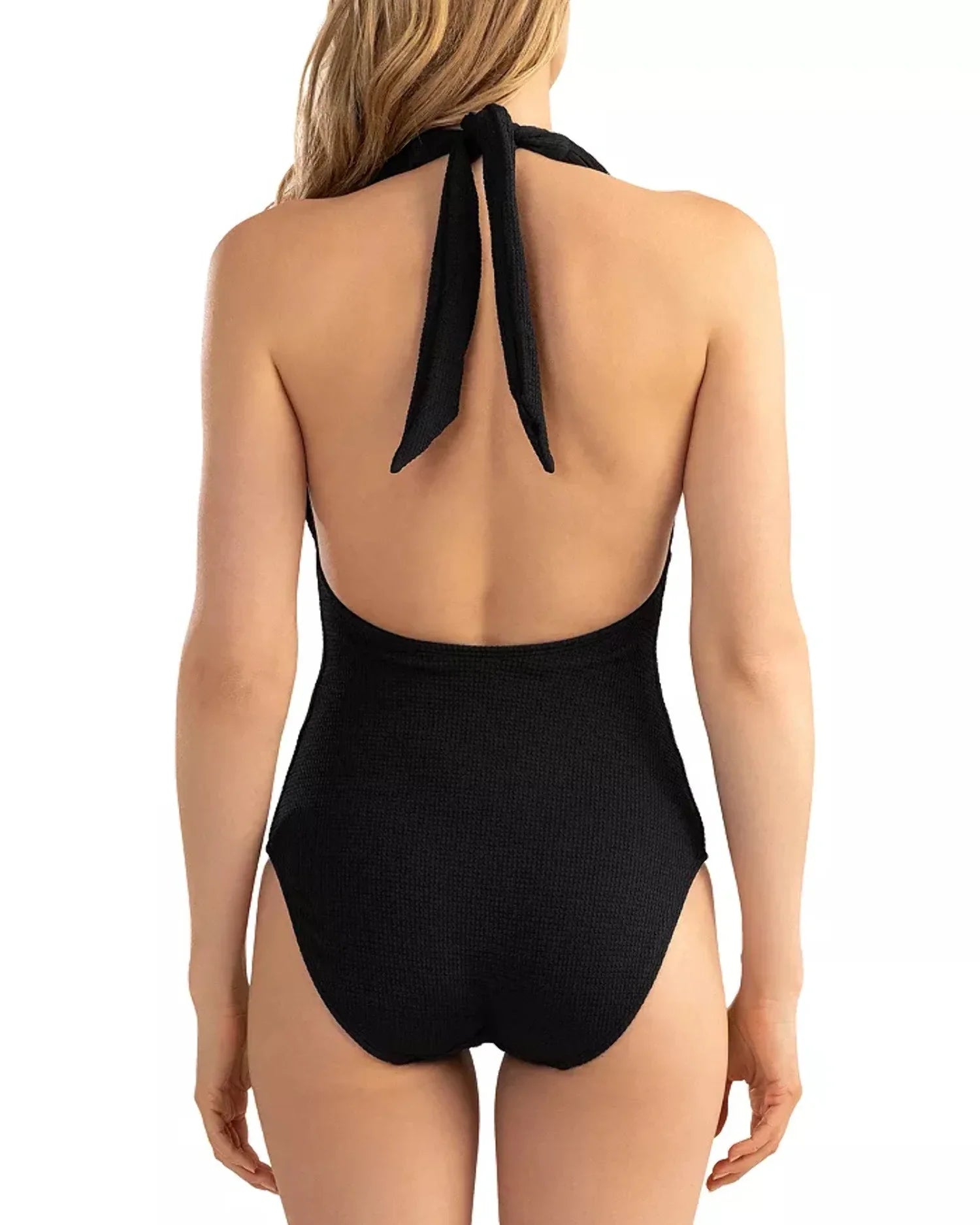 Piece Halter Shoshanna One Swimsuit Plisse