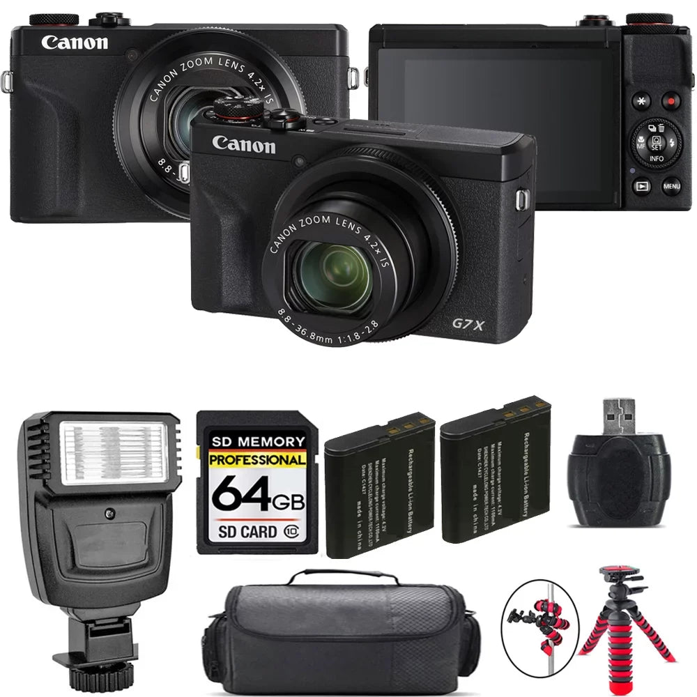 Kit 64GB PowerShot III - + (Black) Mark Extra + X G7 Battery Canon Camera Flash Digital