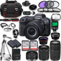 Lenses Extra EOS 50mm Camera Accessories III 24-105mm Frame + RF + RF 128GB including: More Battery, Canon STM f/1.8 TTL with Memory Card f/4-5.6 Full Flash, R5 Mirrorless 75-300mm STM & Tripod & +