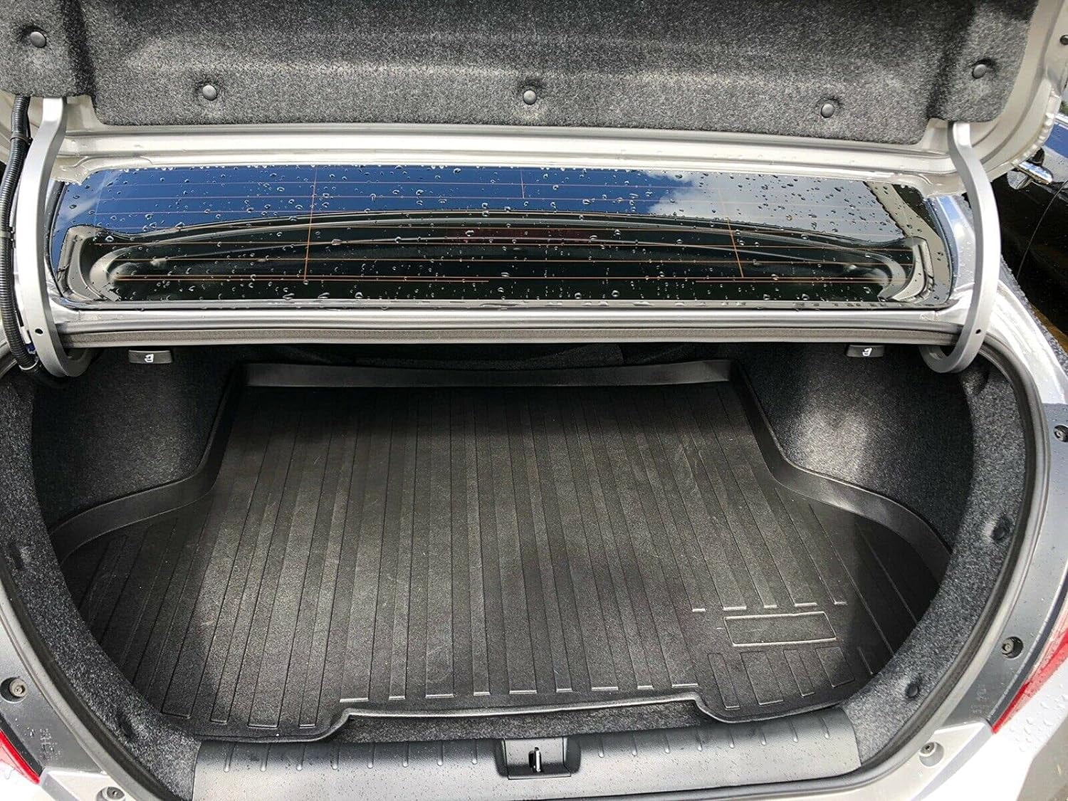 for Install Laser EA Car EACCESSORIES climate-Resistant Sedan Honda – Raised Design Rubber Mat with 2016-2021 – for Trunk Non-Slip Cars Trunk Mats to Easy Lip – Civic Cargo – Trunk Mat Liner Pre-Cut –