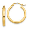 2x3mm in Real Rectangular Tube Earrings Yellow 14k Gold Hoop