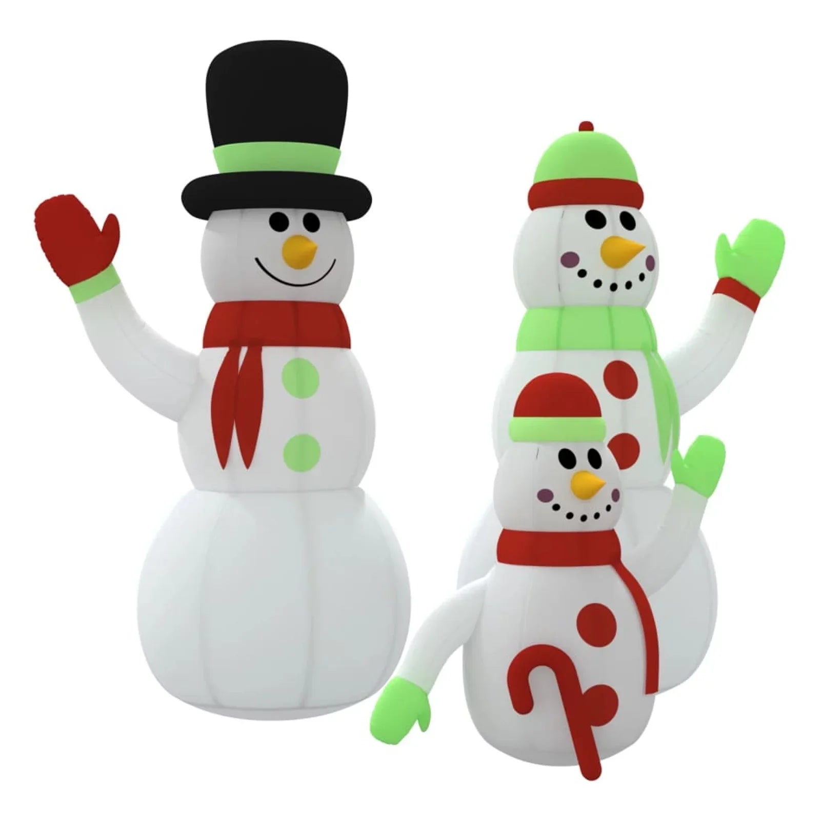 12 LEDs Snowman ft Family with Inflatable Aibecy