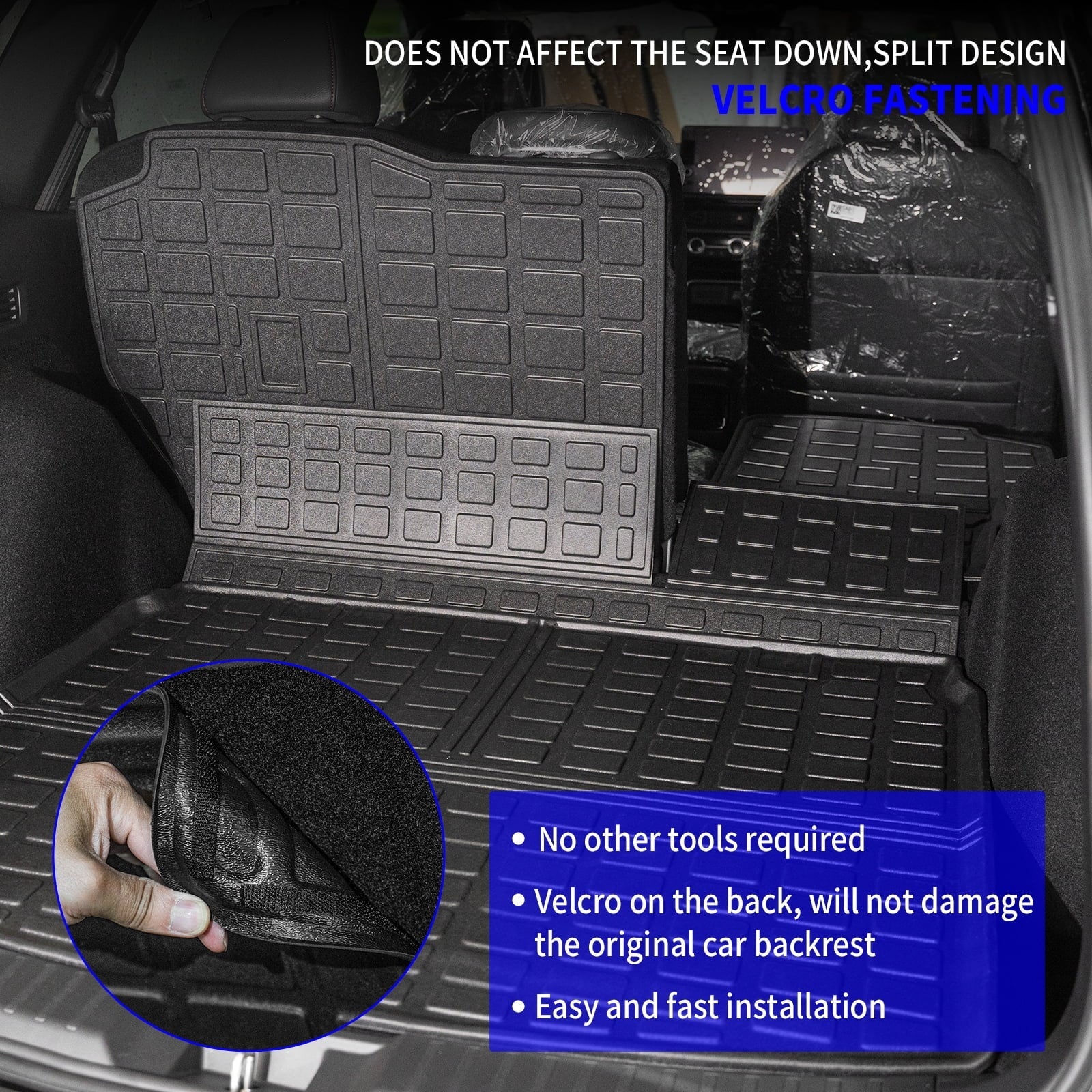 with Protector (Fit Compatible CR-V Mats) Trunk Hybrid Mat Upper Accessories 2023 Cargo Seat 2024 Liner Honda Mat Cover Deck, Honda Mat+Backrest Cargo Back CRV Trunk