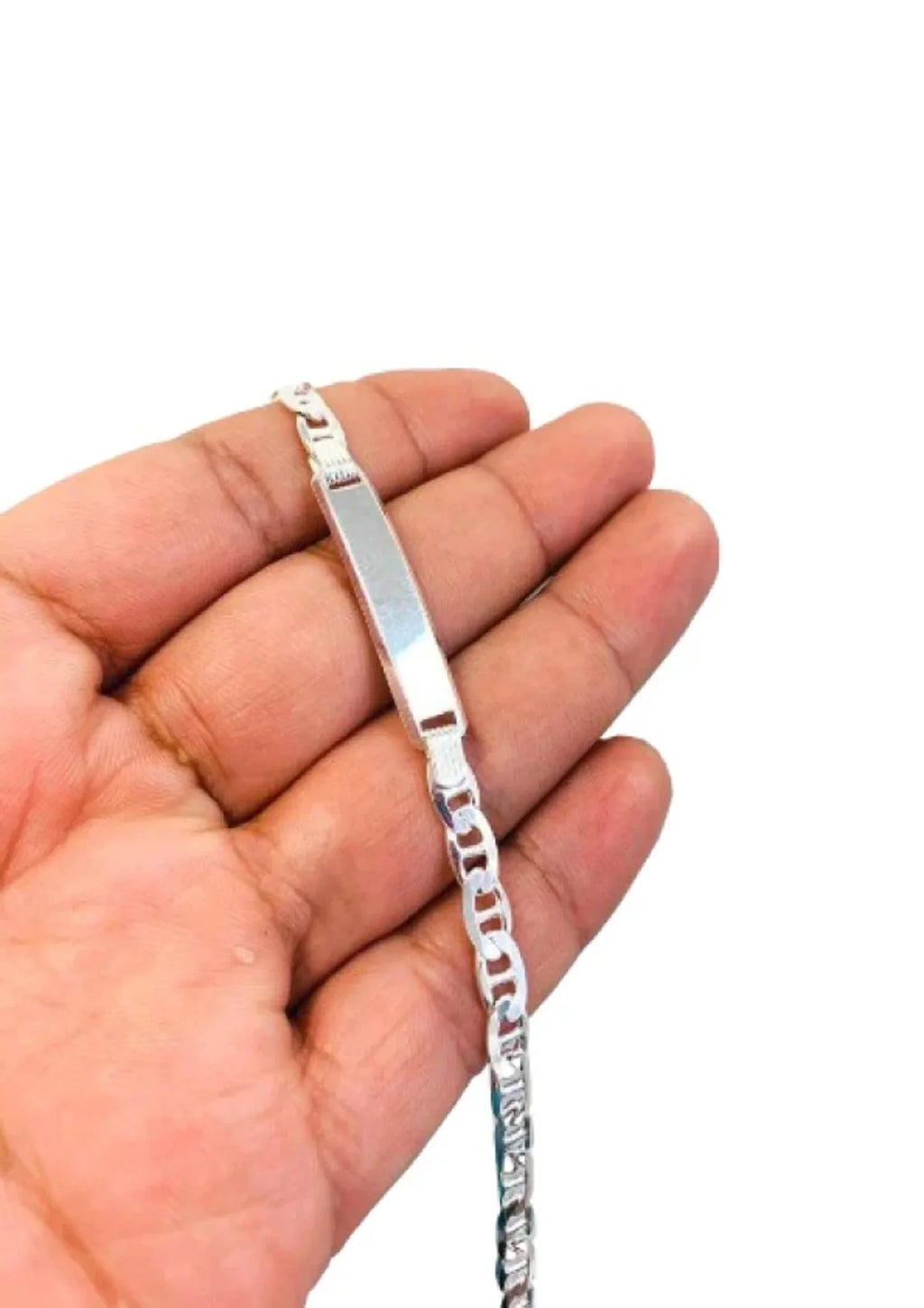 Link Bracelet / / 925 in Bracelet Pulsera Sterling Mariner Mens for para for Mariner Bracelet 9.7g Silver 8" ID Mens Silver Silver ID / 5.4mm hombre